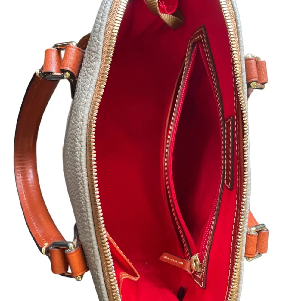 Dooney & Bourke Tan and Brown‎ Zip Zip Satchel
